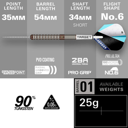 Target Adam Lipscombe SP 90% Tungsten Steel Tip Darts 2026