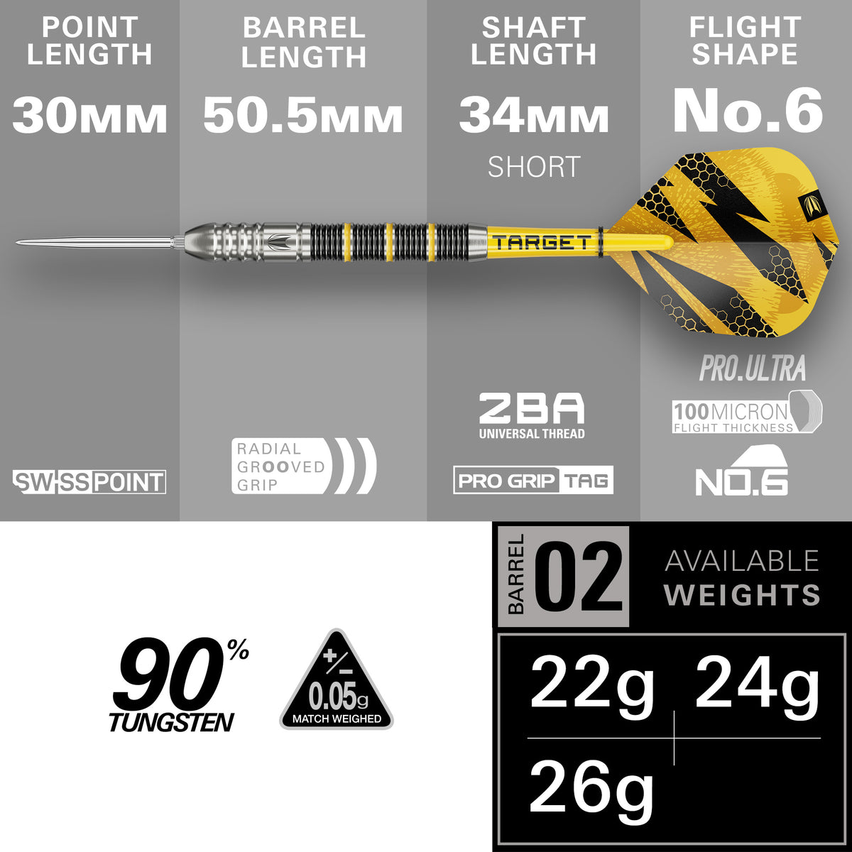 Target Buzz SP02 90% Tungsten Steel Tip Darts 2026
