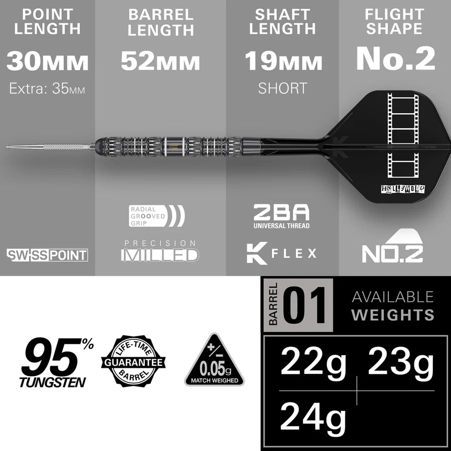 Target Darts - Chris Dobey 95k - 95% Steel Tip Tungsten Darts