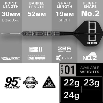 Target Darts - Chris Dobey 95k - 95% Steel Tip Tungsten Darts