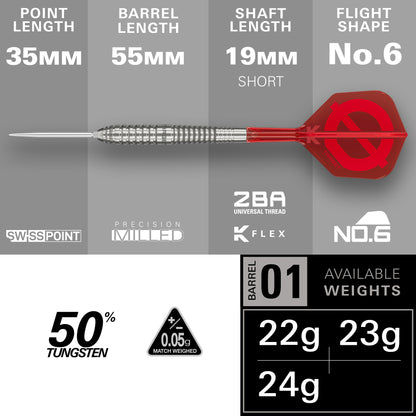 Target Group Ø 01 50% Tungsten SP Steel Tip Darts 2026