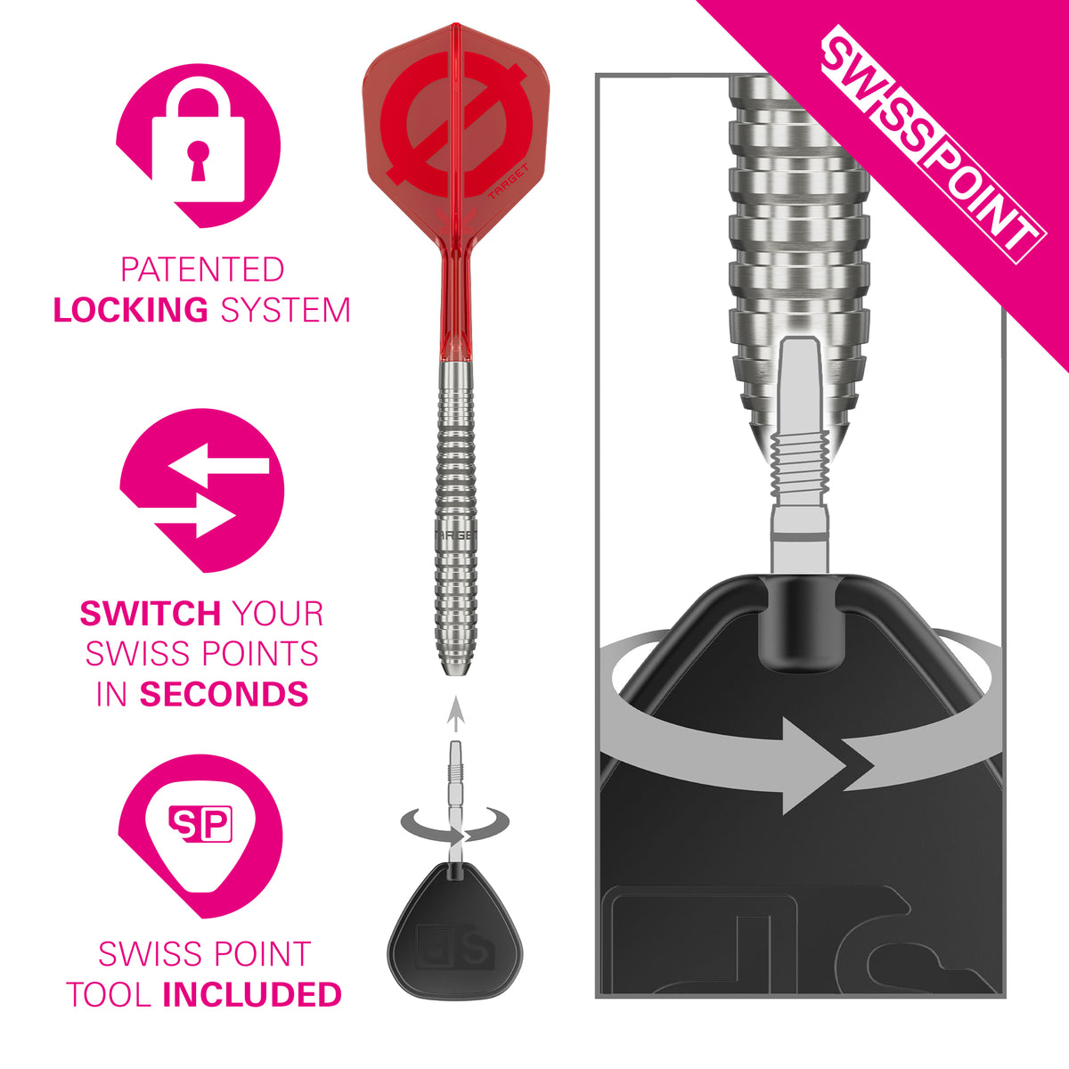 Target Group Ø 01 50% Tungsten SP Steel Tip Darts 2026