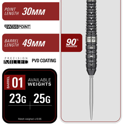 Target Japan - Black Marque Eclipse SP Steel Tip Darts - 23g / 25g