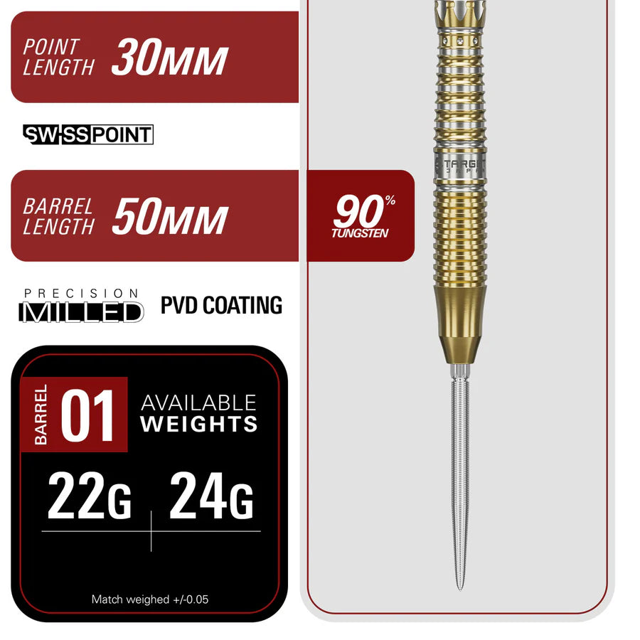 Target Japan - Black Marque Enzo SP Steel Tip Darts - 22g / 24g