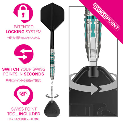 Target Japan - Black Marque Pierce SP Steel Tip Darts - 23g / 25g