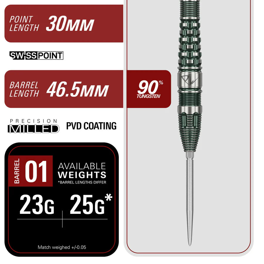 Target Japan - PW Gen 3 SP Steel Tip Darts - 23g / 25g