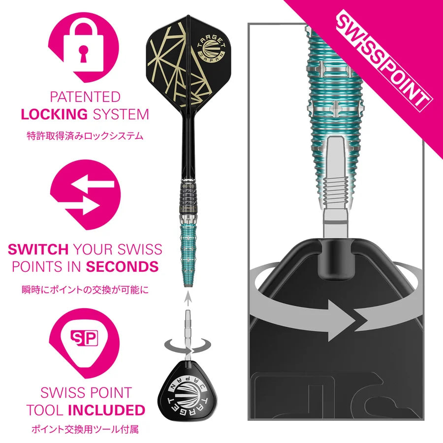 Target Japan The Miracle Rising Sun Limited Edition Champions Set Swiss Point 95% Tungsten Steel Tip Darts