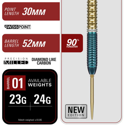 Target Japan - Zenith Gen 2.5 (Straight Barrel) SP Steel Tip Darts - 23g / 24g
