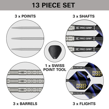 Target Justin Hood G1 Swiss Point 90% Tungsten Steel Tip Darts