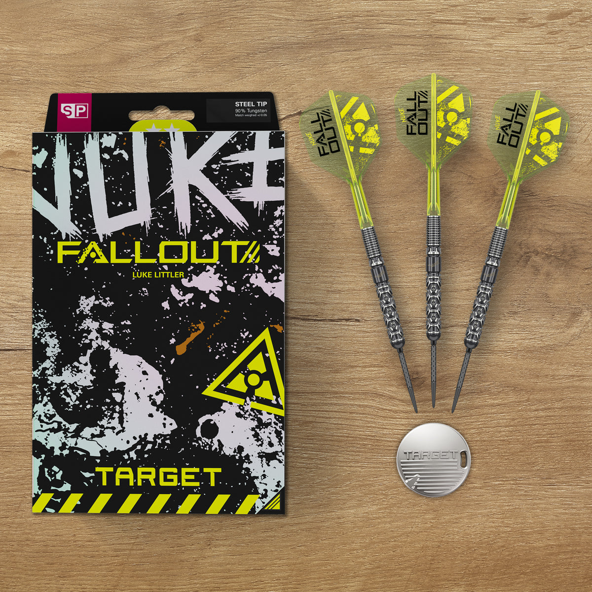 Target Luke Littler Nuke Fallout SP 90% Tungsten Steel Tip Darts 2026
