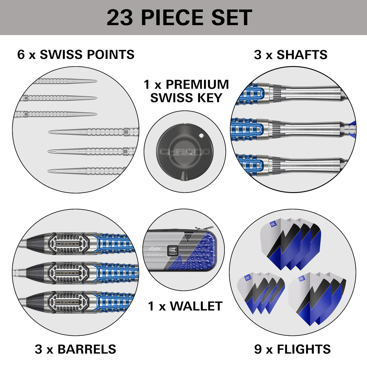 Target Phil Taylor Power Chrono SP 95% Tungsten Steel Tip Darts 2026