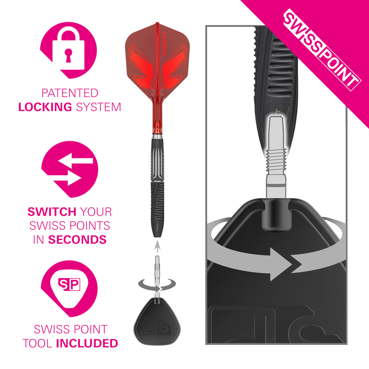 Target SHIFT SP w/ Toolbox 90% Tungsten Steel Tip Darts 2026