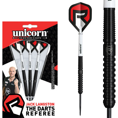 Unicorn - Darts Referee Jack Langston - 90% Tungsten Steel Tip Darts - 22g / 24g / 26g