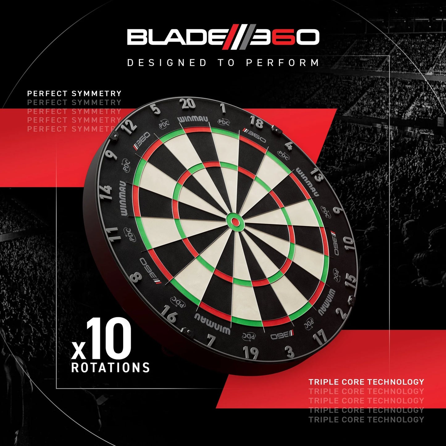Winmau 360 Blade 6 Triple Core Dartboard - Official PDC Match Quality