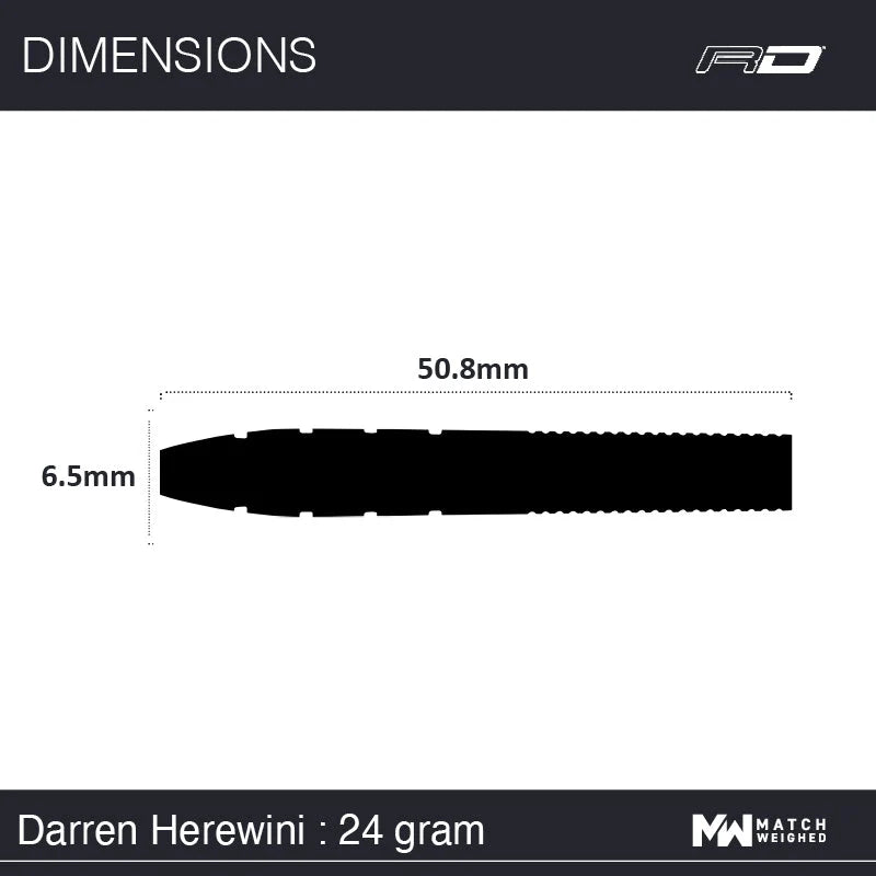Winmau Darren Herewini 90% Tungsten Darts - 24g