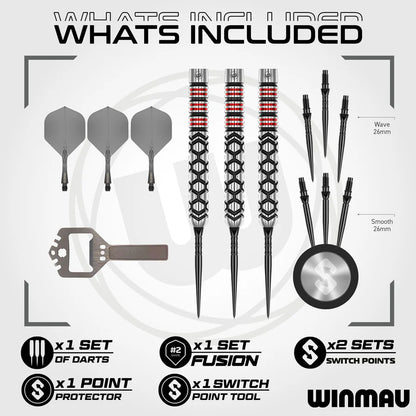 Winmau - Fornax Parallel 90% Tungsten Darts - 22g / 24g