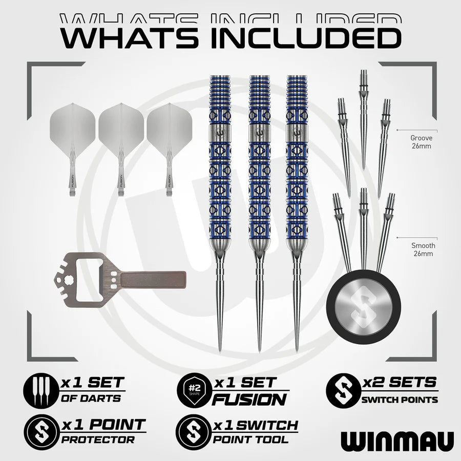 Winmau - Lunaris Parallel 90% Tungsten Darts - 23g / 25g