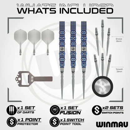 Winmau - Lunaris Tapered 90% Tungsten Darts - 22g / 24g