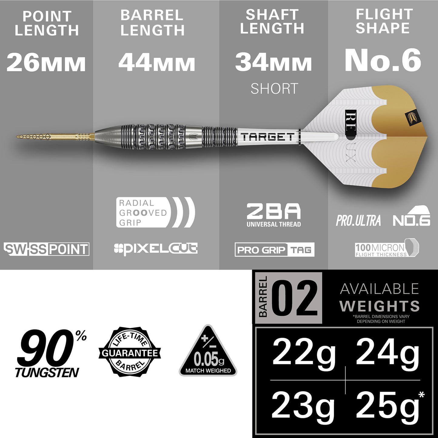 Target Darts - Redux 02 Darts - 90% Tungsten Darts