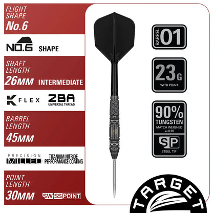 Target Japan - Black Marque Dragon Gen2 Darts - 90% Tungsten Darts