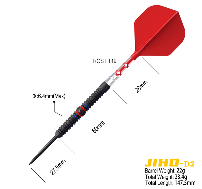 Cuesoul - Jiho D2 - 90% Tungsten Darts - 22g / 24g / 26g