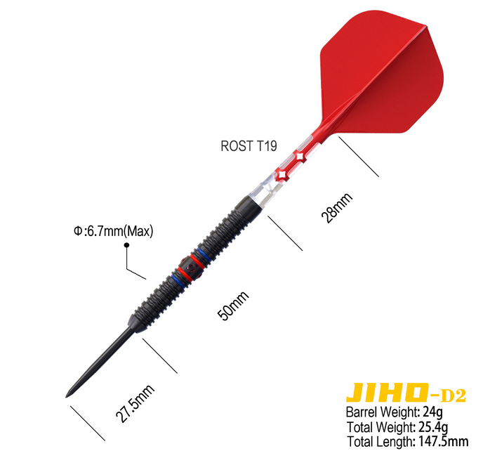 Cuesoul - Jiho D2 - 90% Tungsten Darts - 22g / 24g / 26g