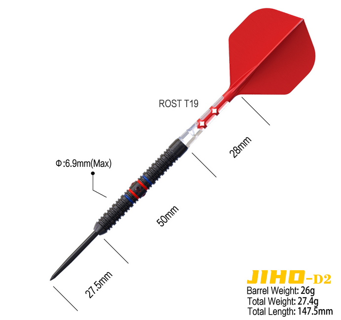 Cuesoul - Jiho D2 - 90% Tungsten Darts - 22g / 24g / 26g
