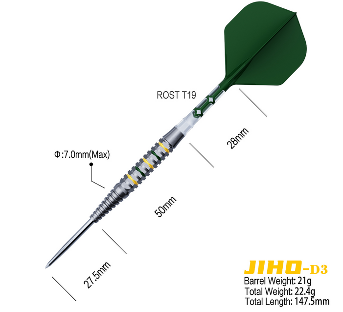 Cuesoul - Jiho D3 - 90% Tungsten Darts - 21g / 23g / 25g