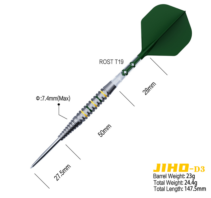 Cuesoul - Jiho D3 - 90% Tungsten Darts - 21g / 23g / 25g
