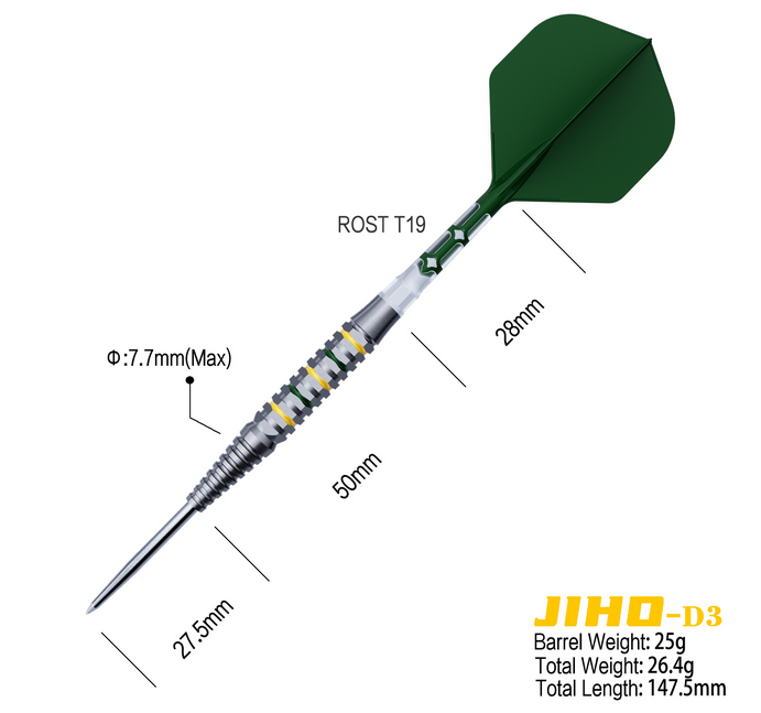 Cuesoul - Jiho D3 - 90% Tungsten Darts - 21g / 23g / 25g