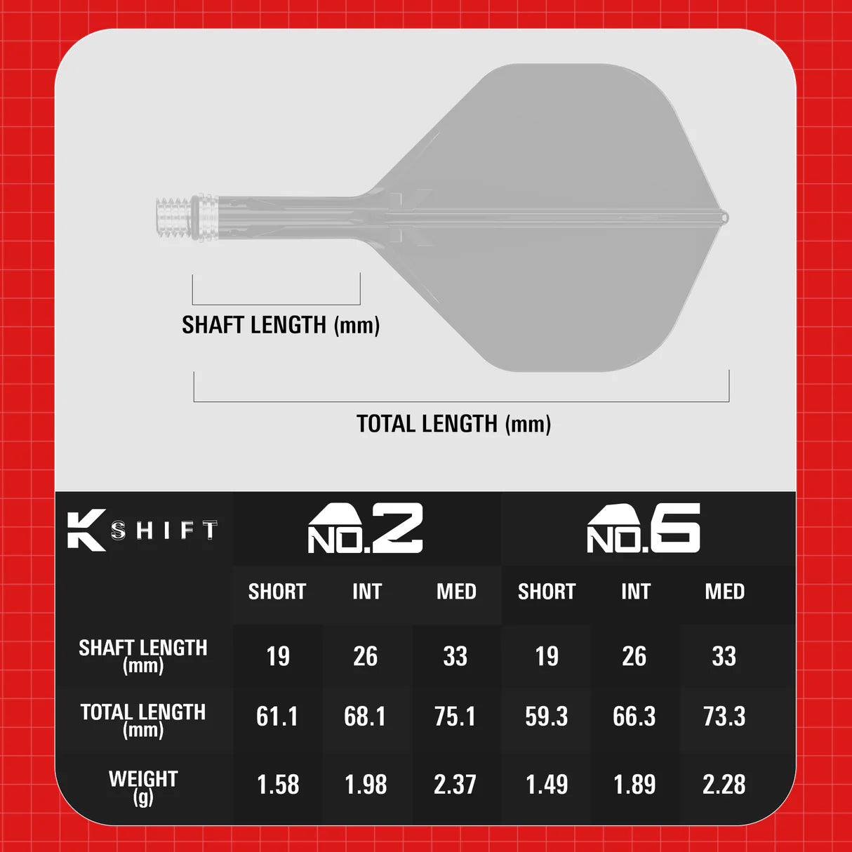 Target Darts No2 K-Shift Spinning Integrated Shafts and Flights
