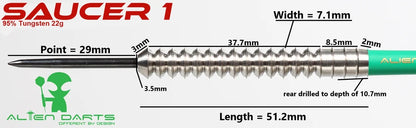 Alien Darts - Saucer 1 - 95% Tungsten Darts - 22g
