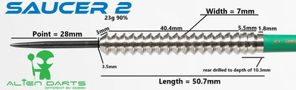 Alien Darts - Saucer 2 - 90% Tungsten Darts - 23g