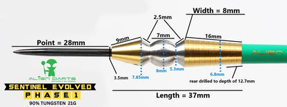 Alien Darts - Sentinel Evolved Phase 1 - 90% Tungsten Darts - 21g