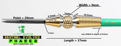Alien Darts - Sentinel Evolved Phase 2 - 90% Tungsten Darts - 22g