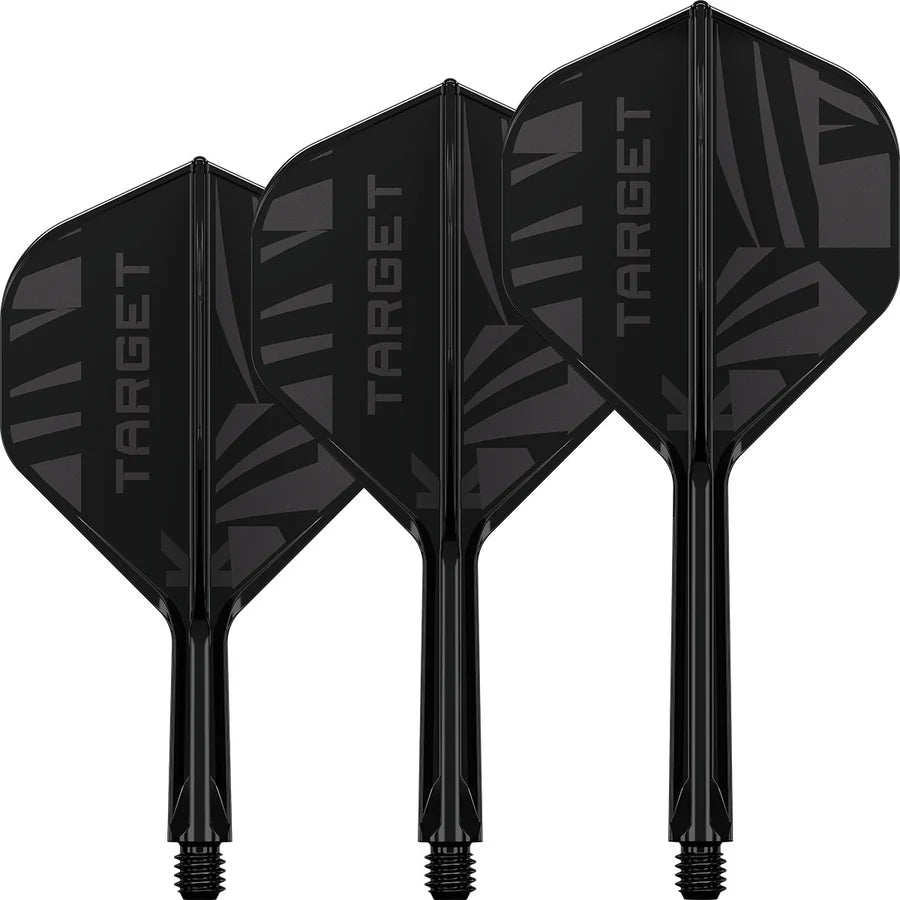 Target PRINTED K-Flex Integrated Flights & Shafts - no2 or no6 - Red / Black / Clear