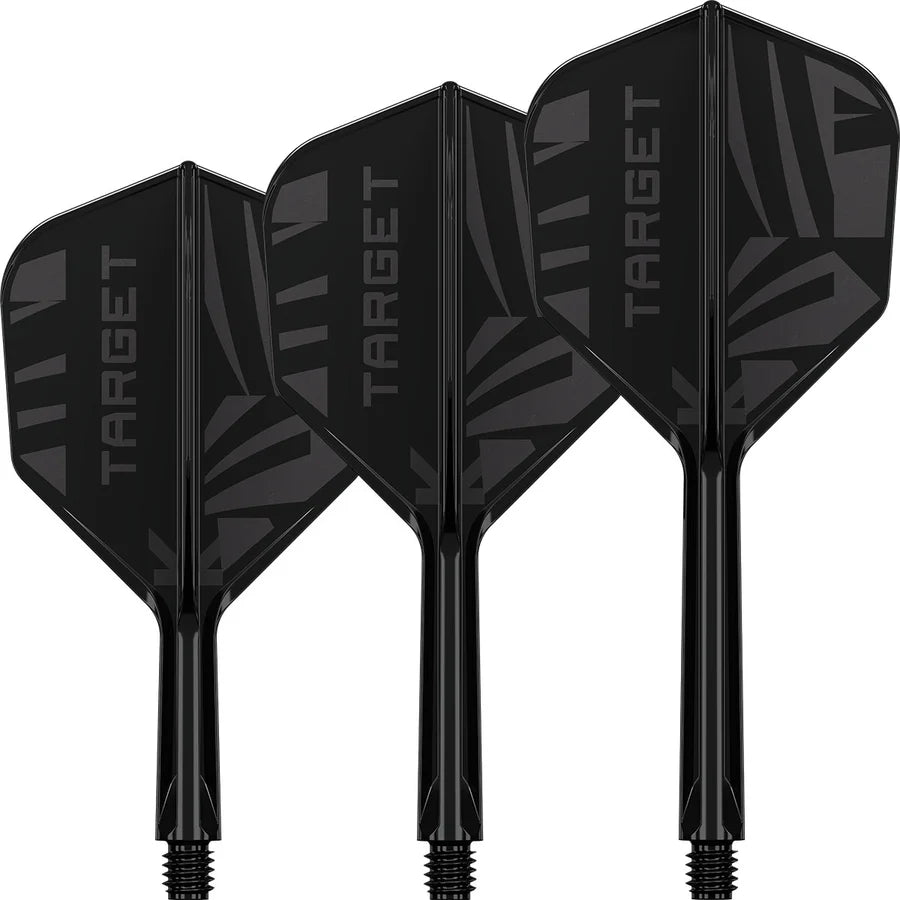 Target PRINTED K-Flex Integrated Flights & Shafts - no2 or no6 - Red / Black / Clear