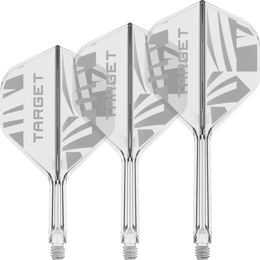 Target PRINTED K-Flex Integrated Flights & Shafts - no2 or no6 - Red / Black / Clear