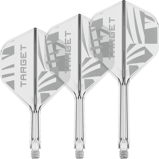 Target PRINTED K-Flex Integrated Flights & Shafts - no2 or no6 - Red / Black / Clear