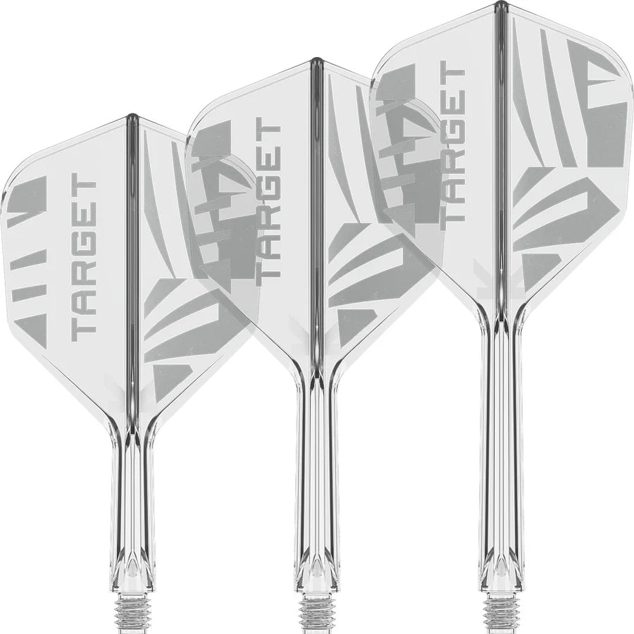 Target PRINTED K-Flex Integrated Flights & Shafts - no2 or no6 - Red / Black / Clear