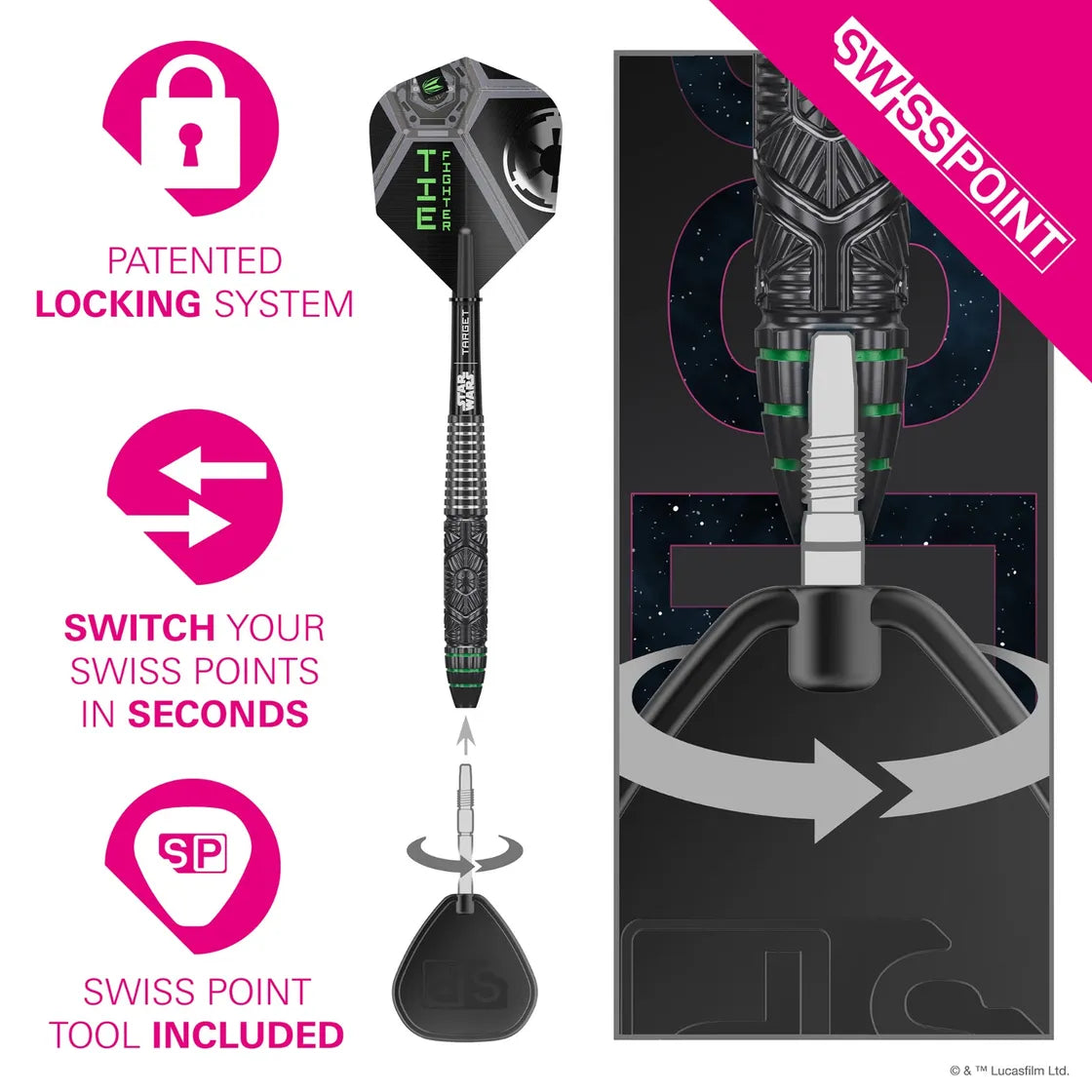 Target Darts / Star Wars - Tie Fighter Darts - 90% Tungsten