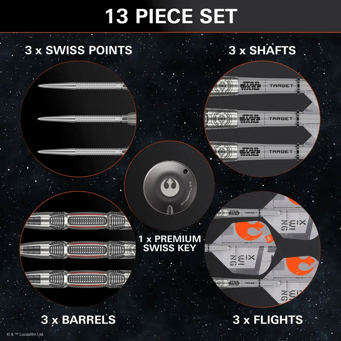 Target Darts / Star Wars - X-Wing Darts - 90% Tungsten