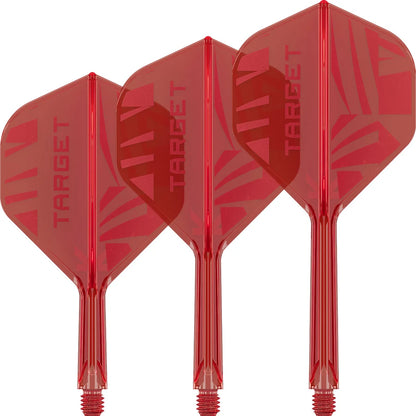 Target PRINTED K-Flex Integrated Flights & Shafts - no2 or no6 - Red / Black / Clear